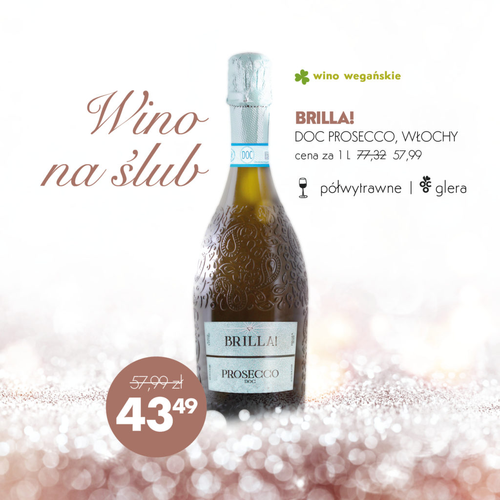 Wino na ślub Prosecco Brilla
